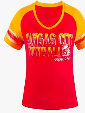 NEW - NFL Kansas City Chiefs Raglan Style Women's T-Shirt (Size XL 14/16)